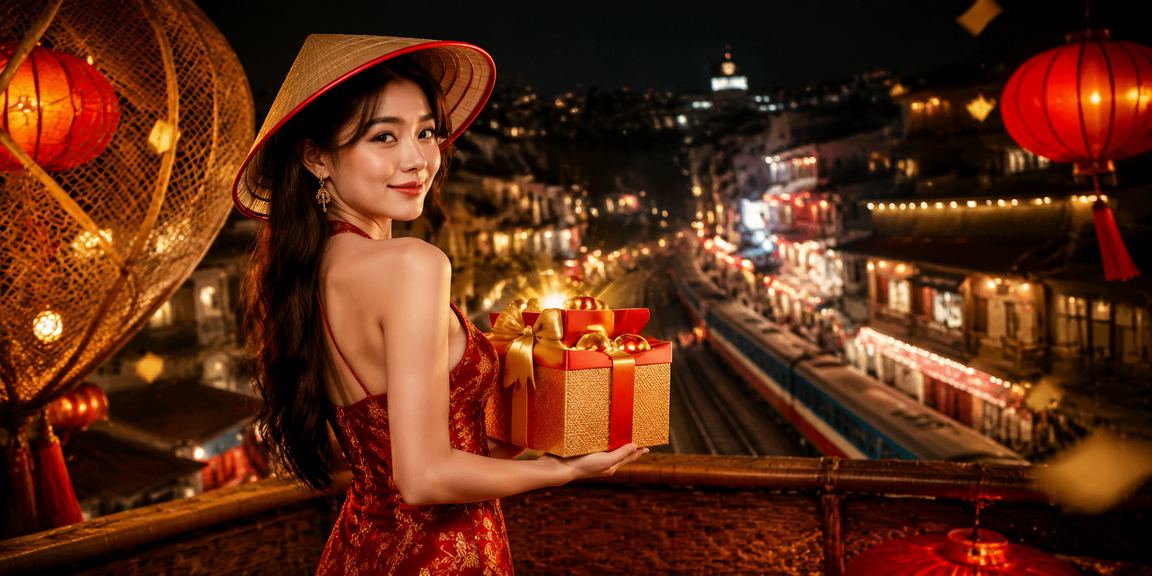 Người dùng tại Hà Nội đội nón lá xem kết quả xổ số và giải trí trực tuyến qua điện thoại